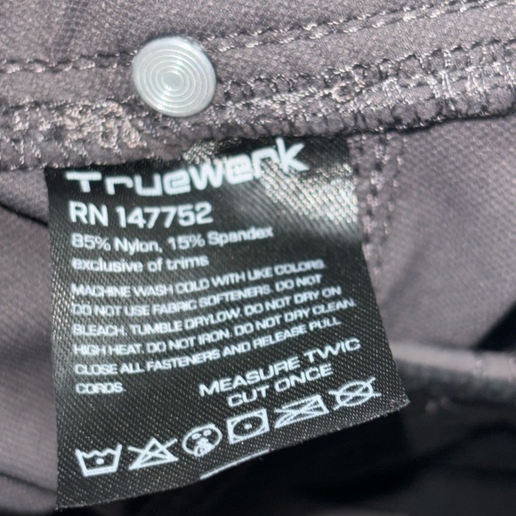 Truewerk Mens 38 Shorts T1 Werk Shorts Tech Stretch 10.5” Inseam Zip Pocket Gray - Picture 7 of 16
